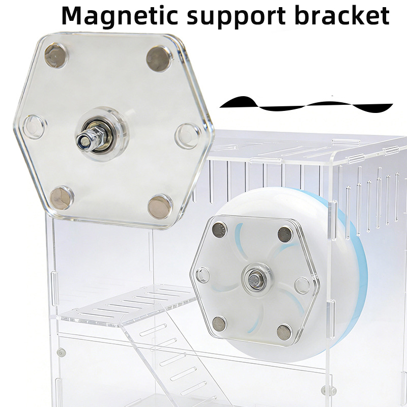 Hamster Cage Wheel - Magnetic running wheel bracket - hexagonal