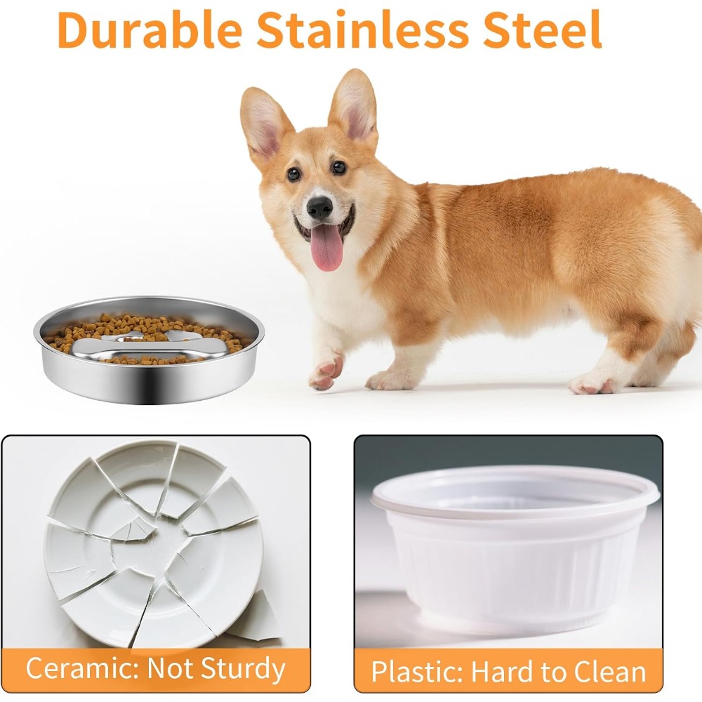 Slow Feeder Dog Bowl Stainless - Royal Canin Food Medium 评论和价格